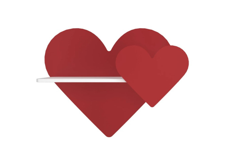 Bebek Odası Kalp Duvar Rafı