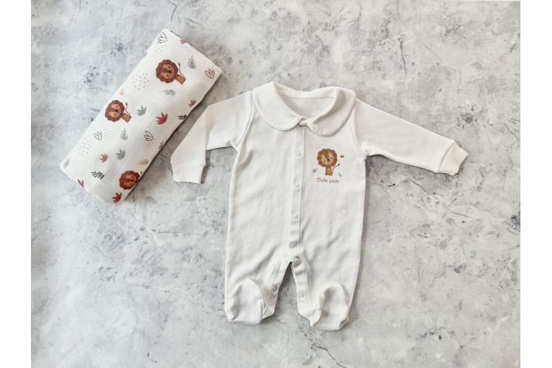 Lion Bebek Müslin & Tulum Seti