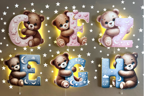 Ayıcıklı Harf Lambalar