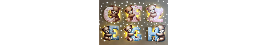 Ayıcıklı Harf Lambalar