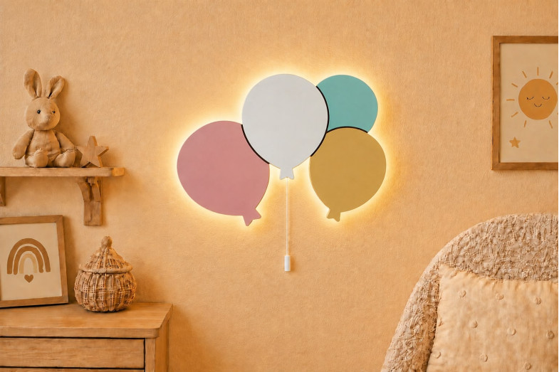 El Boyaması Ahşap Çoklu Balon Lamba El Boyaması Ahşap Çoklu Balon Lamba