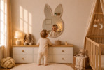 Ahşap Kırılmaz Tavşan Ayna – Açık Kahve