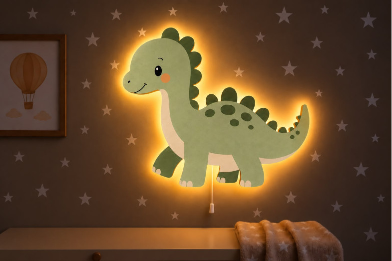 Dino 1 Ahşap Gece Lambası Dino 1 Ahşap Gece Lambası