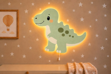 Dino 4 Ahşap Gece Lambası