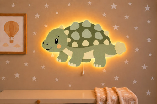 Dino 3 Ahşap Gece Lambası
