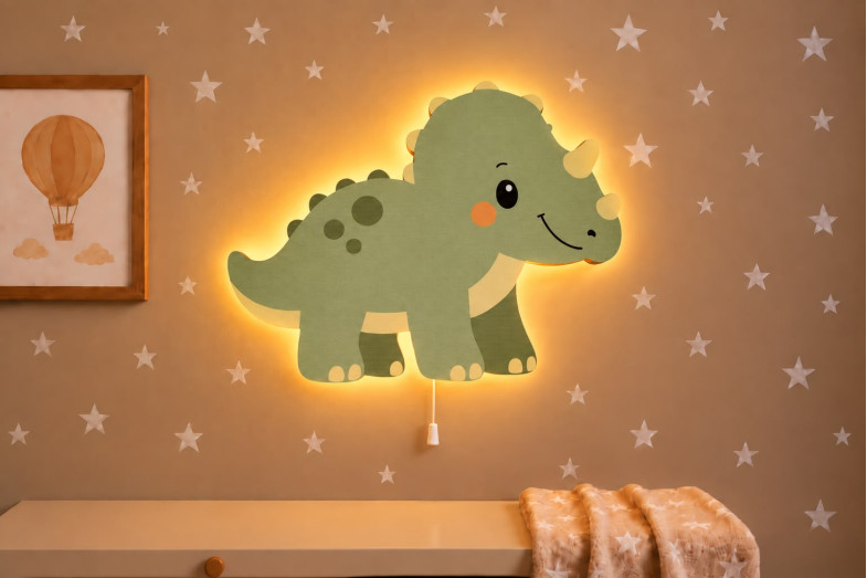 Dino 2 Ahşap Gece Lambası Dino 2 Ahşap Gece Lambası