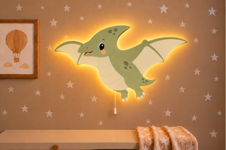 Dino 5 Ahşap Gece Lambası Dino 5 Ahşap Gece Lambası