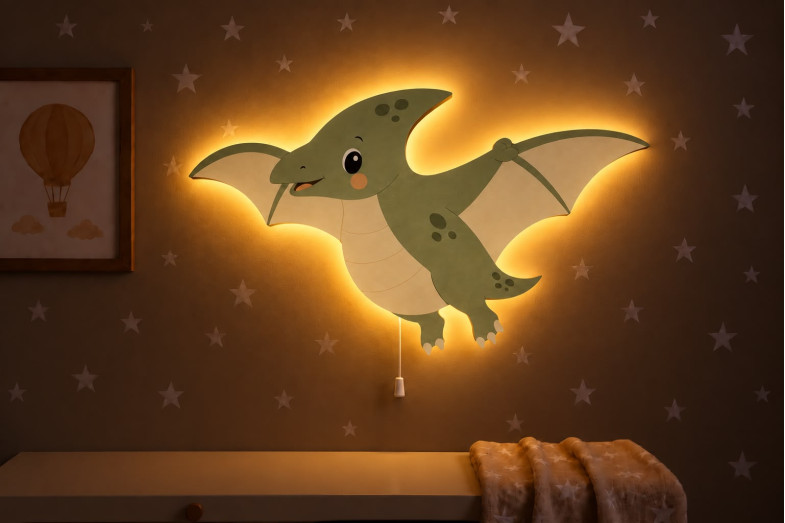 Dino 5 Ahşap Gece Lambası Dino 5 Ahşap Gece Lambası