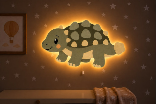 Dino 3 Ahşap Gece Lambası