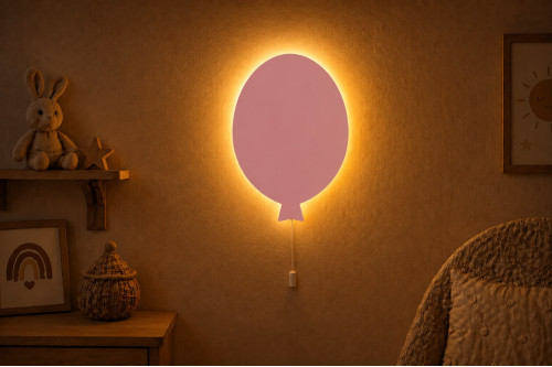 El Boyaması Ahşap Uçan Balon Lamba