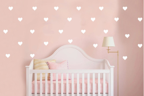 Bebek Odası Kalp Duvar Stickerları