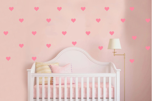 Bebek Odası Kalp Duvar Stickerları